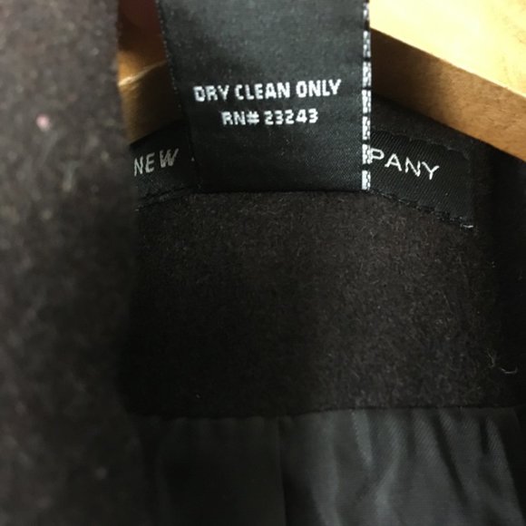 New York Co Peacoat 10 Wool Blend Double Breasted Coat Solid Brown Notch Pockets - Picture 7 of 14